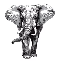 Foto op Aluminium an elephant is standing in a drawing © 宝宝 余