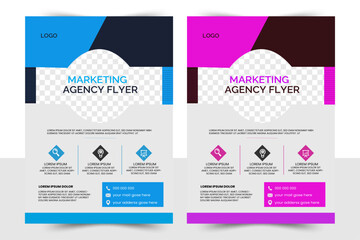 A bundle of 2 templates of different colors a4 flyer template,layout design.
Corporate creative colorful business flyer template design set, abstract business 
flyer, vector template design.