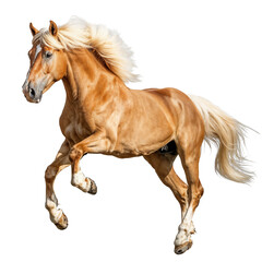 Obraz premium Elegant Haflinger Horse Galloping Isolated on Transparent Background