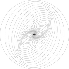 Spiral with lines in circle. Geometric art