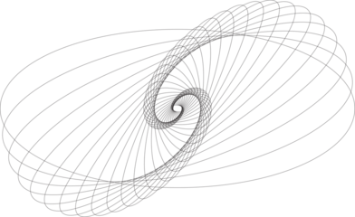 Spiral with lines in circle. Geometric art