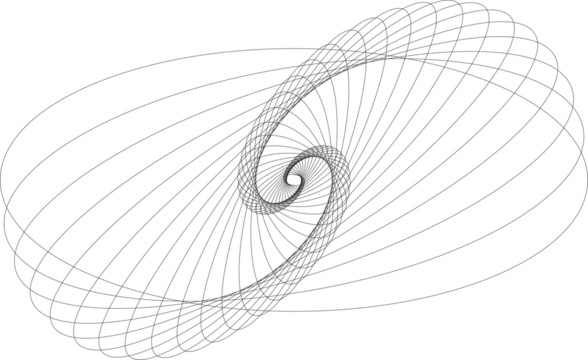 Spiral with lines in circle. Geometric art