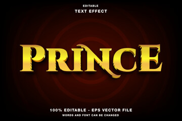 Obraz premium Golden Prince mock up template 3d editable text effect style