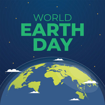 World Earth Day design template good for  celebration usage. earth vector illustration. flat design. vector eps 10.