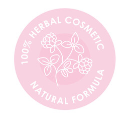 Herbal cosmetic, natural formula, package sticker