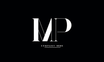 MP, PM, M, P Abstract Letters Logo Monogram