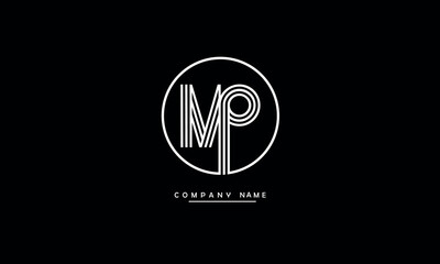 MP, PM, M, P Abstract Letters Logo Monogram