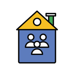 shared housing icon with white background vector stock illustration