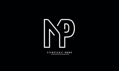 MP, PM, M, P Abstract Letters Logo Monogram