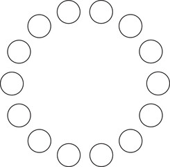Circle round frame. Dot border line pattern