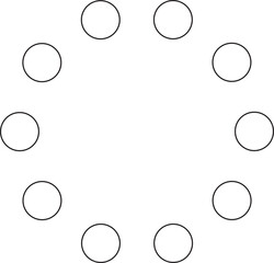 Circle round frame. Dot border line pattern