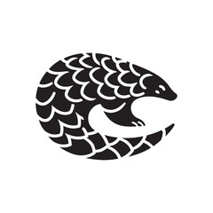 Pangolin Prowess: A Majestic Pangolin Vector Silhouette Capturing Nature's Resilience and Elegance in Vector Form.
