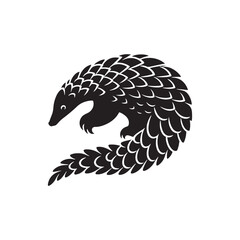 Pangolin Prowess: A Majestic Pangolin Vector Silhouette Capturing Nature's Resilience and Elegance in Vector Form.