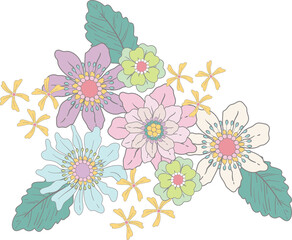 Retro sweet Floral element
