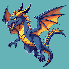 Majestic dragon poised in flight, capturing the essence of strength and grace for our T-shirt sticker