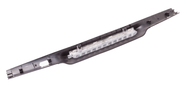 Close-up on an isolated led rear stop light taillamp of a car on white background. Spare parts for repair vehicles.