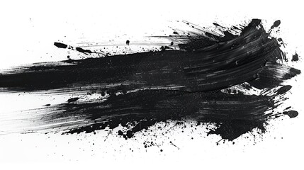 Abstract black in splash isolated on white background, Japanese style - obrazy, fototapety, plakaty