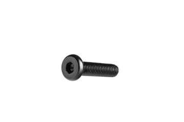 hex socket head screw in black color on isolated white background close up