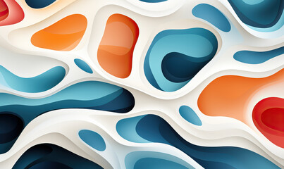 Abstract background with colored curly elongated spots. - obrazy, fototapety, plakaty
