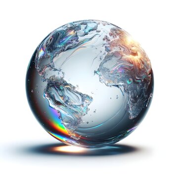 Clear globe continents