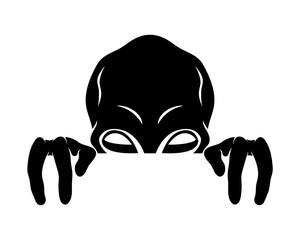 Extraterrestrial alien sign icon on white background. - 757918724