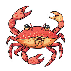 a drawing of a crab with a bird on the front and the words crab on the front