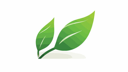 Leaf green icon design. flat green leaves  - obrazy, fototapety, plakaty