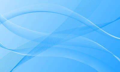 blue smooth lines wave curves on soft gradient abstract background