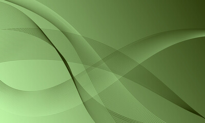 green smooth lines wave curves on soft gradient abstract background