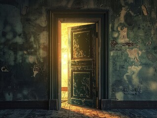 Light Through an Open Door in a Dark Room