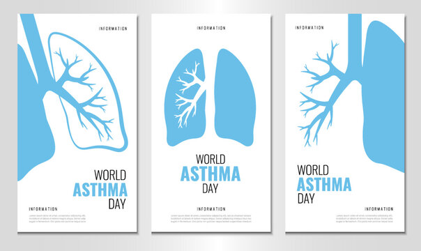 Vector Illustration of World Asthma Day. Awareness Day. Banner set.
