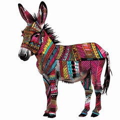 Fototapeta na wymiar a drawing of a donkey that has the word donkey on it