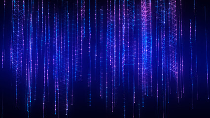 Network connection structure. Technology connect big data. Science background. Business futuristic backdrop. 3D rendering.