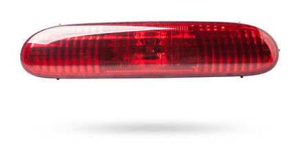Close-up on an isolated led rear stop light taillamp of a car on white background. Spare parts for...
