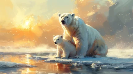 Ingelijste posters polar bear in the region © Teddy Bear