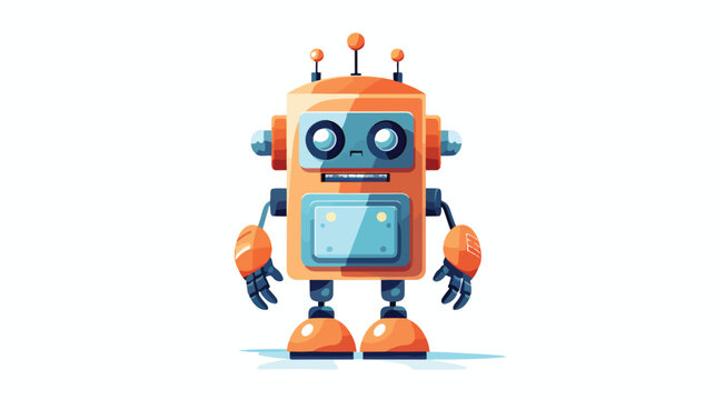 Robot flat vector isolated on white background