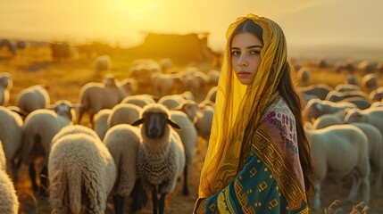 Rachel, Dressed in Colorful Garments, Bible Character, Portrait Shot, Rachel, colorful, biblical