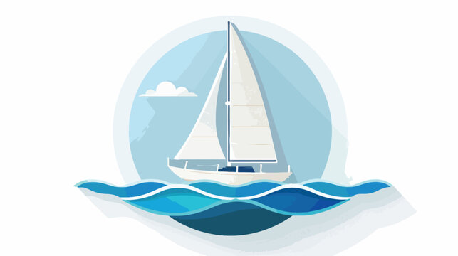 sailboat icon vector with shadow style. diving icon