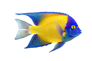 Marine Angelfish isolated fish Queen (Holacanthus white ciliaris) background