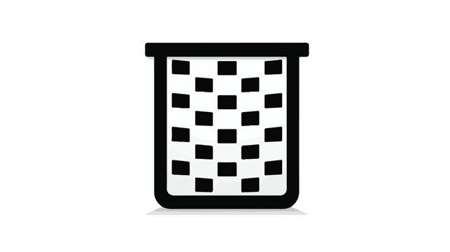 Sign garbage can black on a white background squares