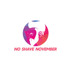 No Shave November Typographic Vector Design. Vector poster or banner for no shave social solidarity November event against man prostate cancer campaign.