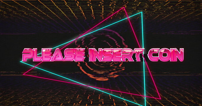 Image of challenge accepted text over neon grid