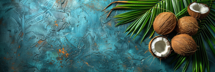 coconuts on an empty tropical background (1)