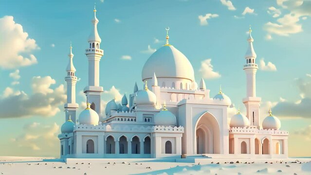 3D illustration of luxury mosque architecture