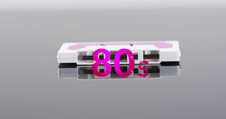 Image of 80s text over white tape