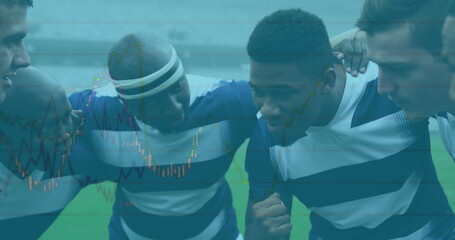 Image of statistics over rugby players