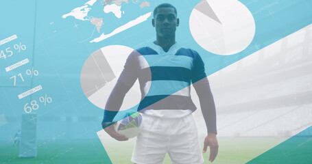 Image of statistics over rugby player