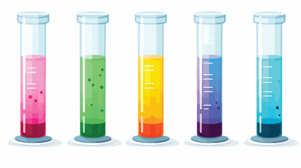 Test tube icon flat vector isolated on white background