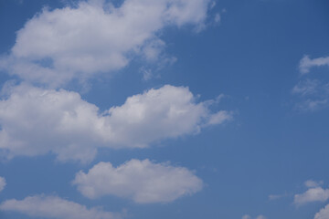 sunny day with clear blue sky and white cloud feel fresh and bright