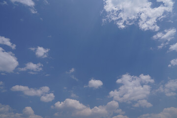 beautiful clear blue sky and white cloud in sunny day in the summer 